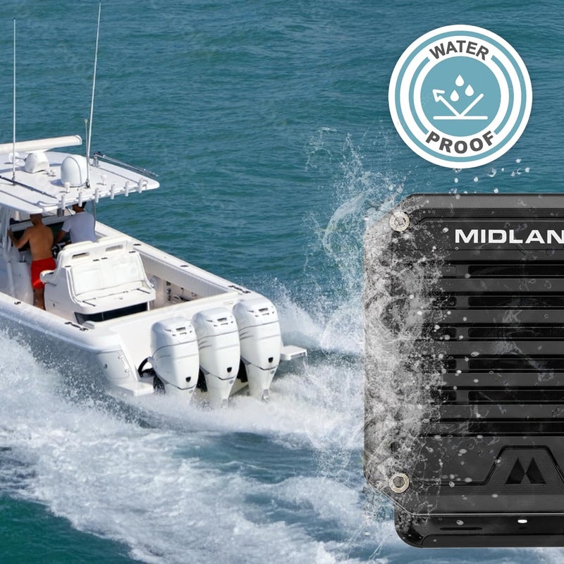 Midland - SPK100 Heavy-Duty 20W External Speaker - 180 Degrees Swivel Base Bracket Works with All CB and MXT Radios 8-OHM Sound System 3.5mm Audio Plug - Easy Installation Waterproof Design - Image 3